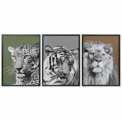 Painting DKD Home Decor 67 x 3 x 93 cm Colonial Jungle (3 Pieces)