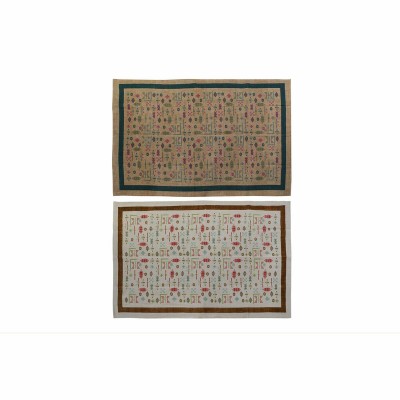 Carpet DKD Home Decor 120 x 180 x 0,4 cm Polyester White Ikat Boho (2 Units)