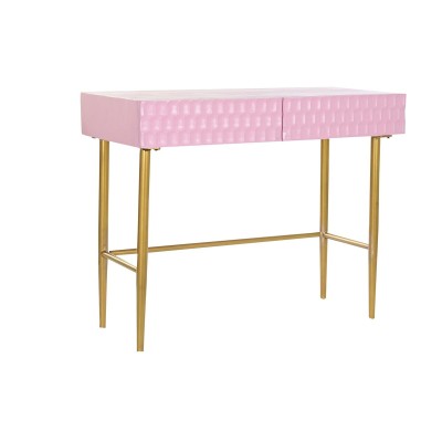 Console DKD Home Decor Rose Doré Métal Bois de manguier Moderne (90 x 45 x 74 cm)