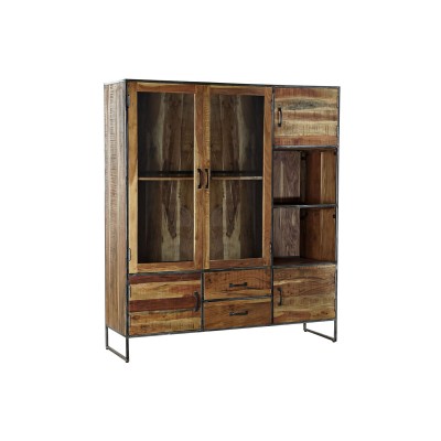 Présentoir DKD Home Decor Métal Verre Acacia Bois Recyclé 140 x 40 x 160 cm