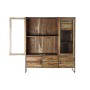 Display Stand DKD Home Decor Metal Crystal Acacia Recycled Wood 140 x 40 x 160 cm