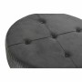 Repose-pied DKD Home Decor 80 x 80 x 38 cm Scandi Gris Bois Velours Gris foncé Velvet