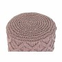 Footrest DKD Home Decor 43 x 43 x 51 cm Wood Brown Light Pink Macrame Boho