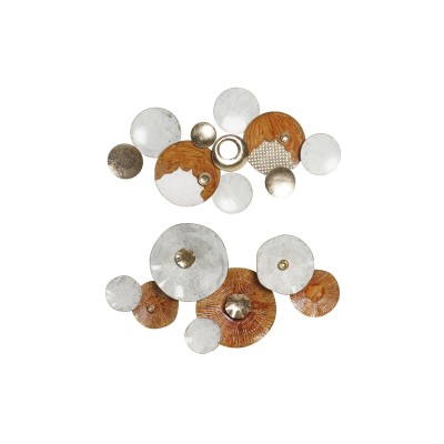 Wall Decoration DKD Home Decor 91 x 5 x 50 cm Terracotta White Circles (2 Units)