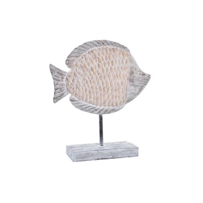 Figurine Décorative DKD Home Decor 27,4 x 9 x 32 cm Naturel Gris Poisson méditerranéen