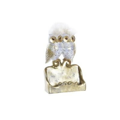 Decorative Figure DKD Home Decor White Golden Owls 10 x 8 x 7 cm