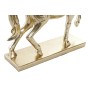 Figurine Décorative DKD Home Decor 34 x 9,5 x 33,5 cm Cheval Argenté Doré (2 Unités)