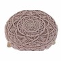 Footrest DKD Home Decor 48 x 48 x 30 cm Natural Wood Brown Light Pink Macrame Boho