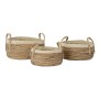 Set de basket DKD Home Decor Tropical Fibre naturelle Joncs (45 x 45 x 33 cm) (3 Pièces)