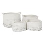 Basket set DKD Home Decor White Black Boho 36 x 36 x 33 cm (4 Pieces)