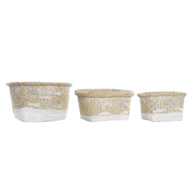 Set de basket DKD Home Decor Polyester Fibre (34 x 26 x 18 cm)