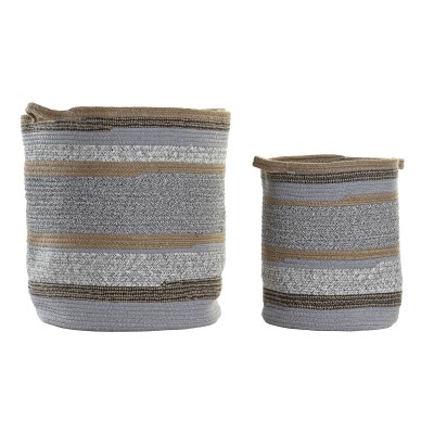 Basket set DKD Home Decor Cotton Jute (40 x 40 x 45 cm)