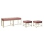 Bench DKD Home Decor   Pink Metal Velvet (120 x 40 x 46 cm)