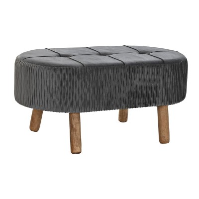 Banquette DKD Home Decor   Gris Naturel Gris foncé Bois 80 x 46 x 38 cm