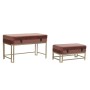 Banquette DKD Home Decor   Rose Doré Métal Velours (80 x 40 x 47 cm)