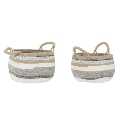 Basket set DKD Home Decor 30 x 30 x 20 cm Jute Boho