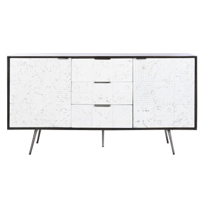 Buffet DKD Home Decor 150 x 43 x 80 cm Blanc Brun foncé Bois de manguier