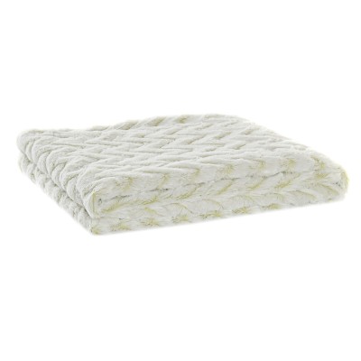 Couverture DKD Home Decor Zigzag 130 x 170 x 2 cm Blanc Montagne