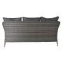 Garden sofa DKD Home Decor Crystal Grey Polyester synthetic rattan Steel Dark brown (175 x 73 x 81 cm)