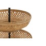 Fruit Bowl DKD Home Decor Black Metal Brown Bamboo 40 x 40 x 70 cm