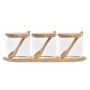 Sugar Bowl DKD Home Decor Basic Transparent Natural Bamboo 3 Pieces 8,5 cm 29 x 10 x 10 cm