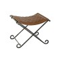 Foot-of-bed Bench DKD Home Decor Black Metal Brown Leather (53 x 45 x 44 cm)