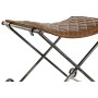 Foot-of-bed Bench DKD Home Decor Black Metal Brown Leather (53 x 45 x 44 cm)