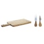 Set of chopping boards DKD Home Decor 2 knives Stainless steel Acacia 34 x 16 x 3,2 cm (2 Units) (3 pcs)