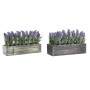 Plante décorative DKD Home Decor Bois Polyéthylène 32 x 14 x 19,5 cm (2 Unités)