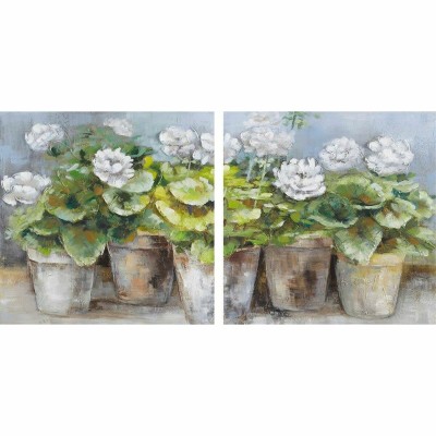 Cadre DKD Home Decor 80 x 3,5 x 80 cm Pot Cottage (2 Unités)