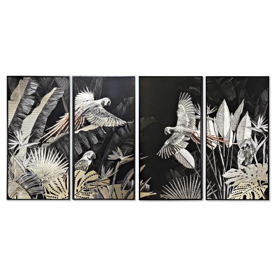 Jeu de 4 tableaux DKD Home Decor Tropical 280 x 4 x 140 cm