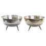 Centerpiece DKD Home Decor 31 x 31 x 19,5 cm Silver Golden Modern (2 Units)