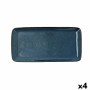 Serving Platter Bidasoa Ikonic Ceramic Blue (28 x 14 cm) (Pack 4x)