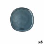 Flat plate Bidasoa Ikonic Ceramic Blue (20,2 x 19,7 x 1,3 cm) (Pack 6x)