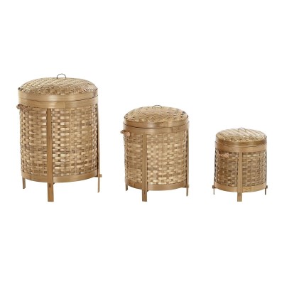 Basket set DKD Home Decor Natural 31 x 31 x 44 cm Bamboo Boho