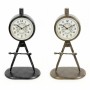 Horloge de table DKD Home Decor 17 x 8 x 31 cm Noir Doré Fer PVC Loft (2 Unités)