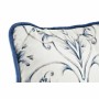 Coussin DKD Home Decor Bleu Blanc Carré Fleurs Néoclassique 45 x 10 x 45 cm