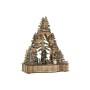 Christmas bauble DKD Home Decor Green Natural Wood Tree Houses 30 x 15 x 37 cm (3 Units)