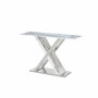 Console DKD Home Decor Blanc Gris Argenté Verre Acier 120 x 40 x 75 cm