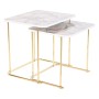 Jeu de 2 tables DKD Home Decor Blanc Doré 51 x 43 x 49 cm