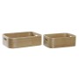 Set de boîtes décoratives DKD Home Decor Naturel Bois MDF 35,5 x 25 x 10 cm