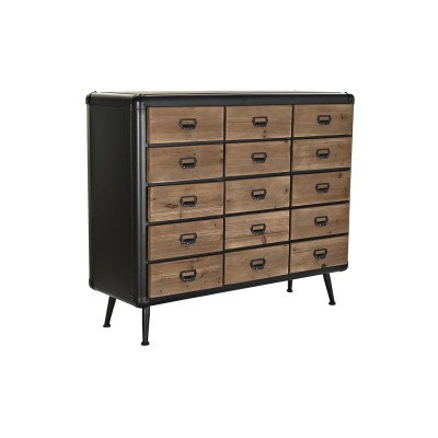 Chest of drawers DKD Home Decor Brown Black Metal Fir Loft 114 x 42 x 96 cm