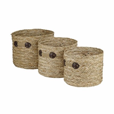 Basket set DKD Home Decor Seagrass (35 x 35 x 28 cm)