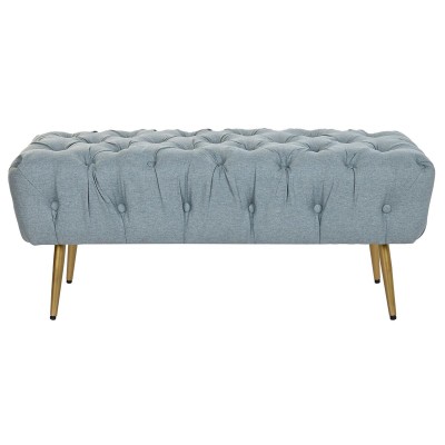 Bench DKD Home Decor   103 x 46 x 42 cm Blue Golden Metal