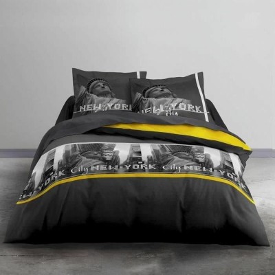 Bedding set TODAY Black Yellow Double bed 220 x 240 cm