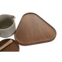 Sucrier DKD Home Decor 19,5 x 18,5 x 7 cm Beige Marron Bois d'hévéa 4 Pièces