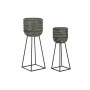 Set de pots de fleurs DKD Home Decor Usé 32 x 32 x 84 cm Métal (2 Unités)