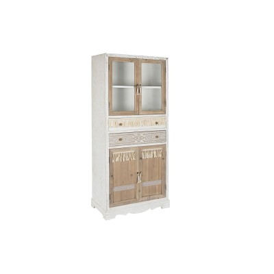 Armoire DKD Home Decor Blanc Naturel Verre Sapin 86 x 40 x 180 cm 80 x 42 x 180 cm