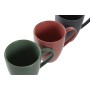 Ensemble de 4 mugs DKD Home Decor Vert Rose Gris foncé Grès 300 ml 19 x 13 x 31 cm