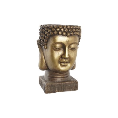 Planter DKD Home Decor Fibreglass Golden Buddha Oriental (25 x 25 x 36 cm)